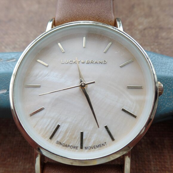 Lucky Brand Accessories - Lucky Brand Watch Gold Tone w/Pearl Face & Leather Band NWOT